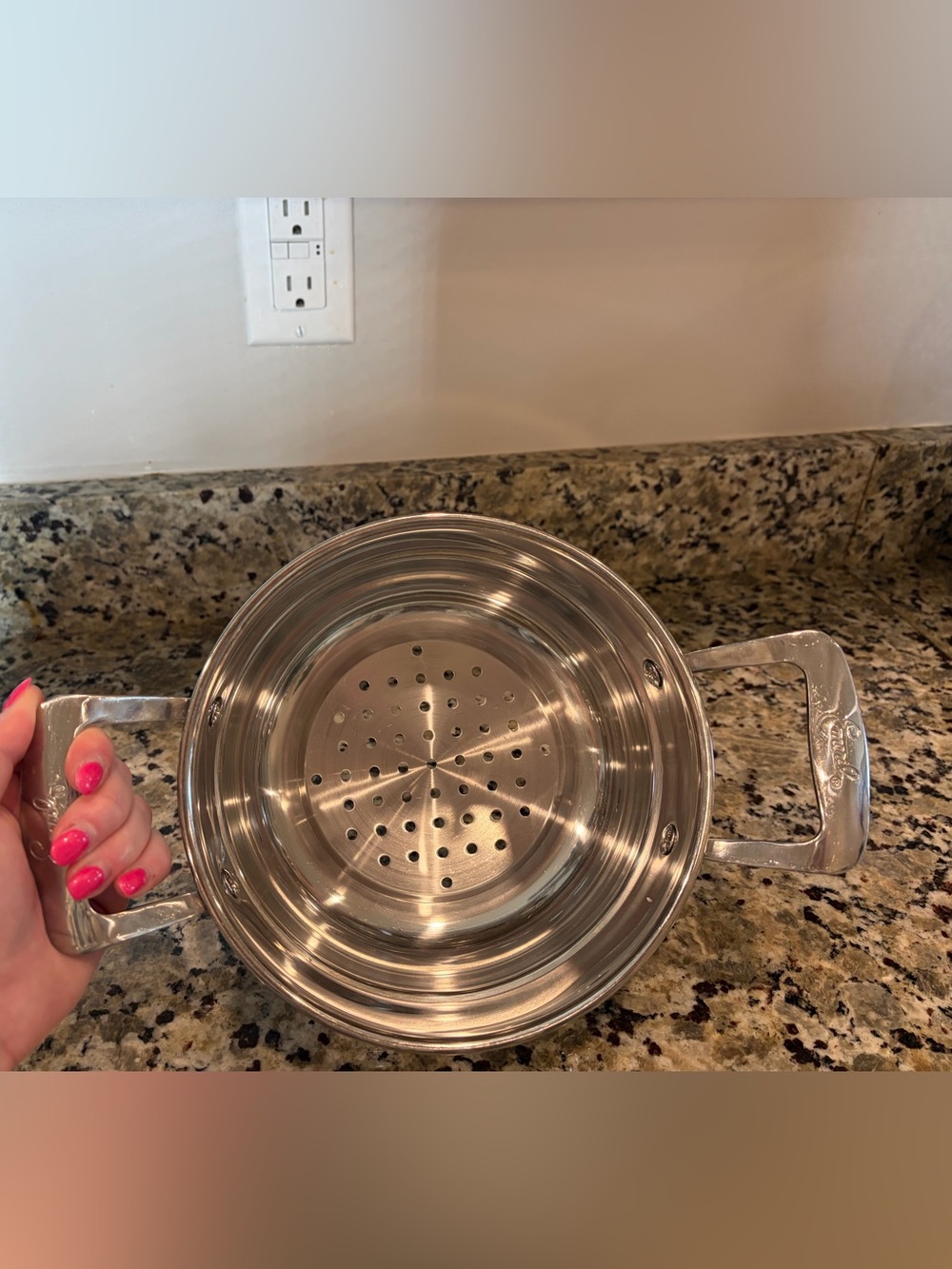 Emeril Lagasse stainless steel steamer insert 4inches by 8 inches - Picture 6 of 9